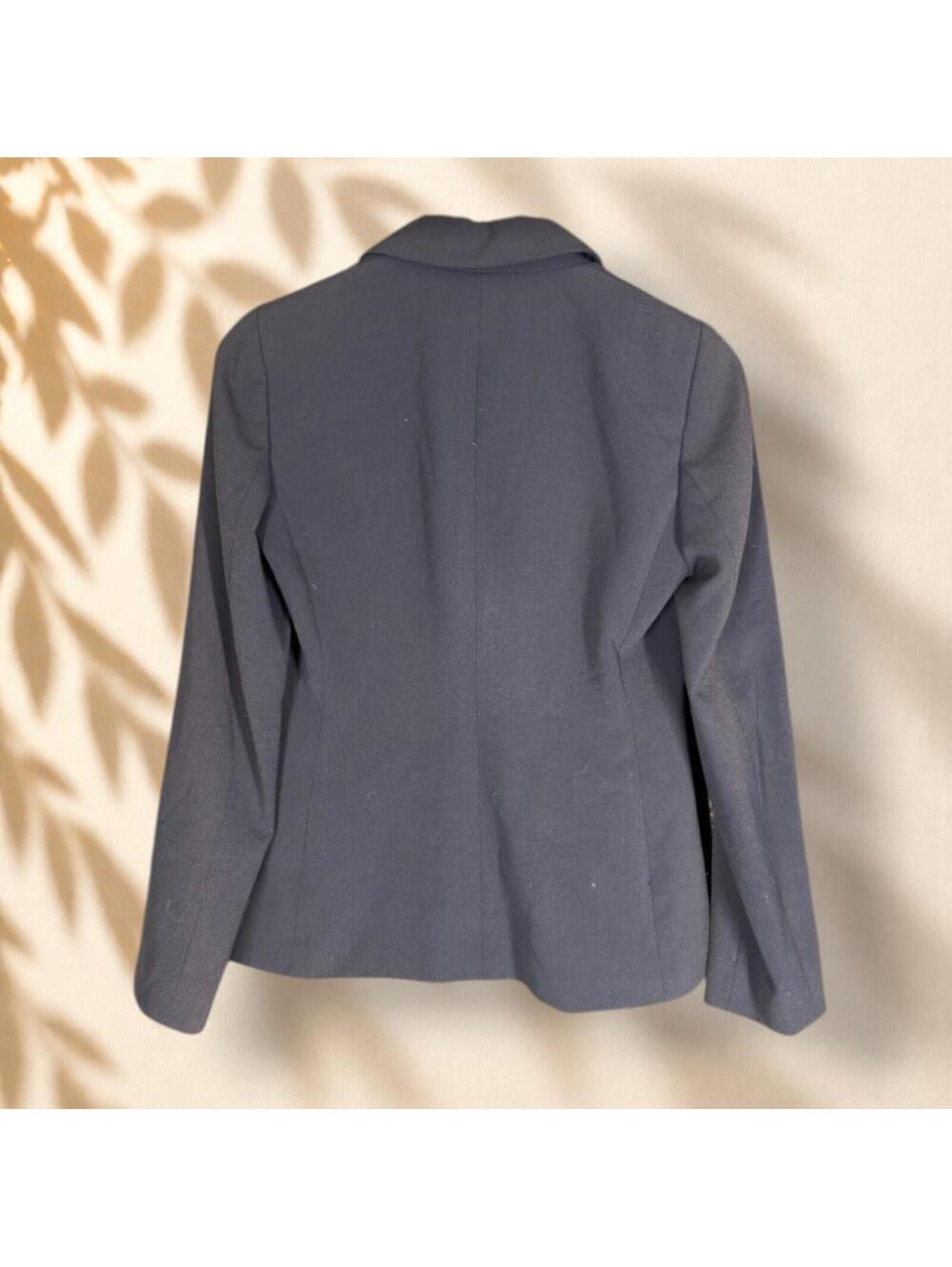 Tahari Blazer Women 2P Petite Blue Button Up Collared Long Sleeve Lined Pockets - Picture 2 of 7